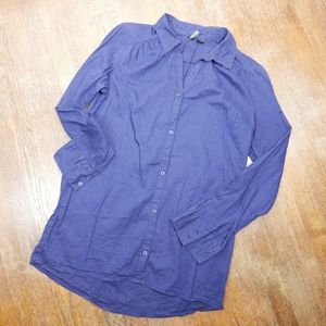 DIVIDED Ladies Blue Cotton Button Down - Size Med.